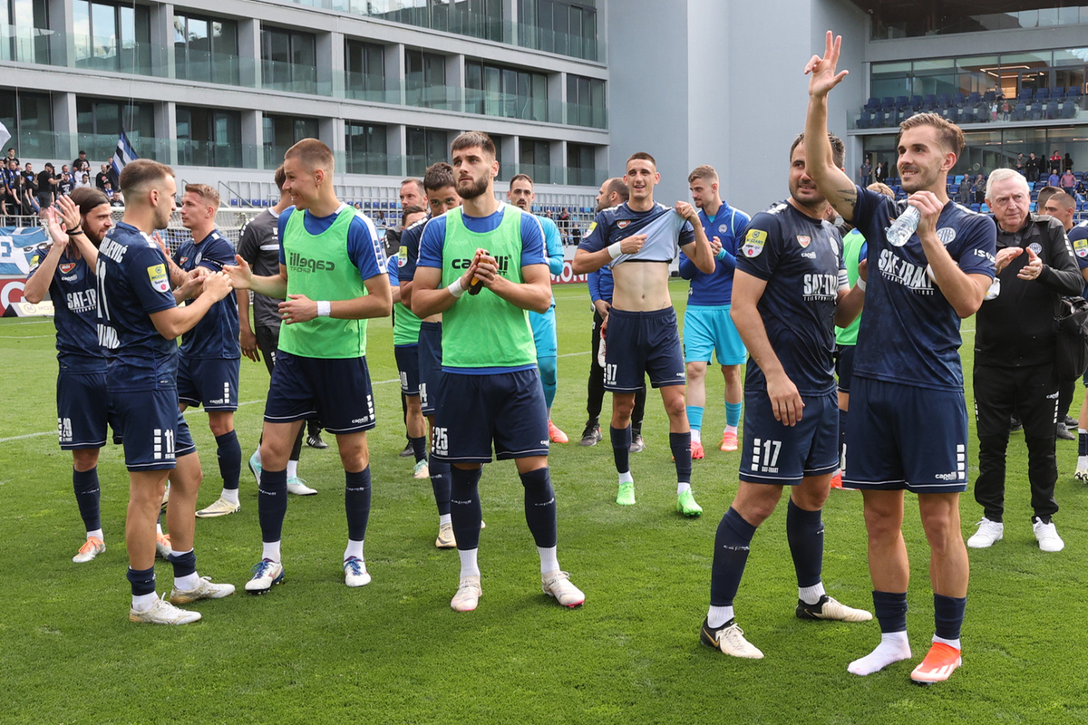 RADOST fudbalera TSC Backa Topola na utakmici Mocart Superlige protiv Cukarickog na stadionu TSC arena, Backa Topola 12.05.2024. godine Foto: MN PRESS /mr Fudbal, TSC Backa Topola, Cukaricki, prvenstvo Srbije