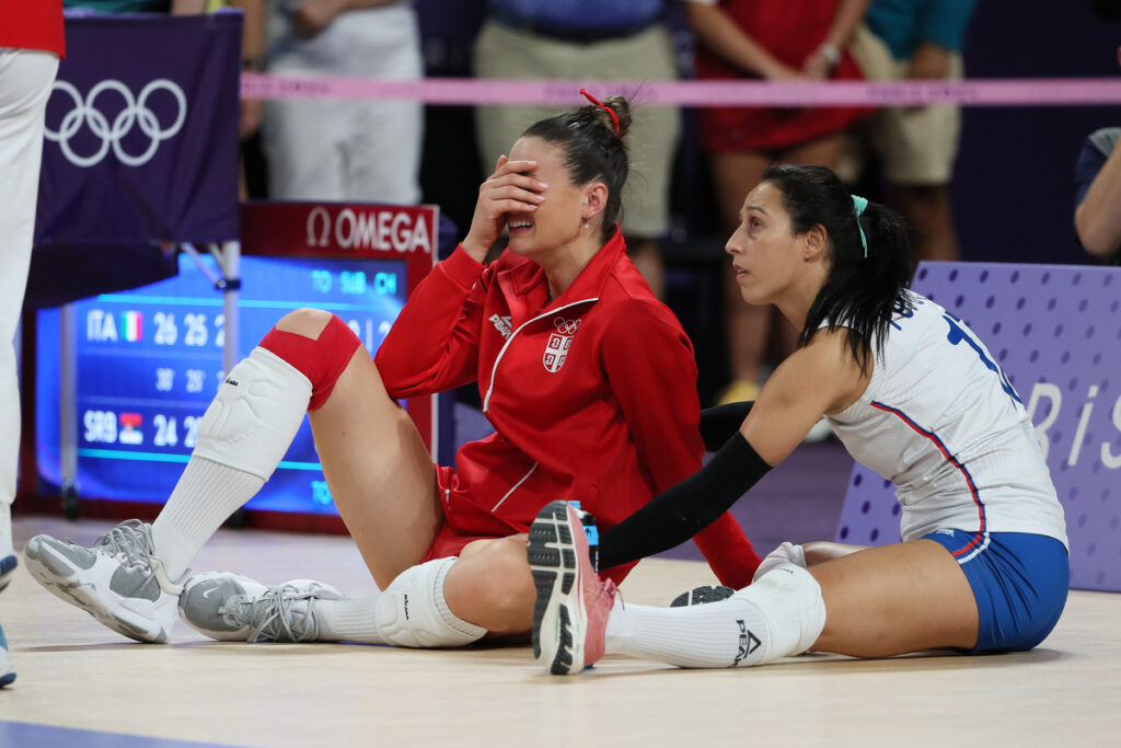 MAJA ALEKSIC i SILVIJA POPOVIC odbojkasice Srbije, XXXIII LETNJE OLIMPIJSKE IGRE, PARIZ 2024 - XXXIII SUMMER OLYMPIC GAMES, SERBIA-ITALIA VOLLEYBALL PARIS 2024 - Pariz 05.08.2024. godine Foto: Ivica Veselinov / MN Press OKS, XXXIII LETNJE OLIMPIJSKE IGRE, PARIZ 2024, XXXIII SUMMER OLYMPIC GAMES, PARIS 2024