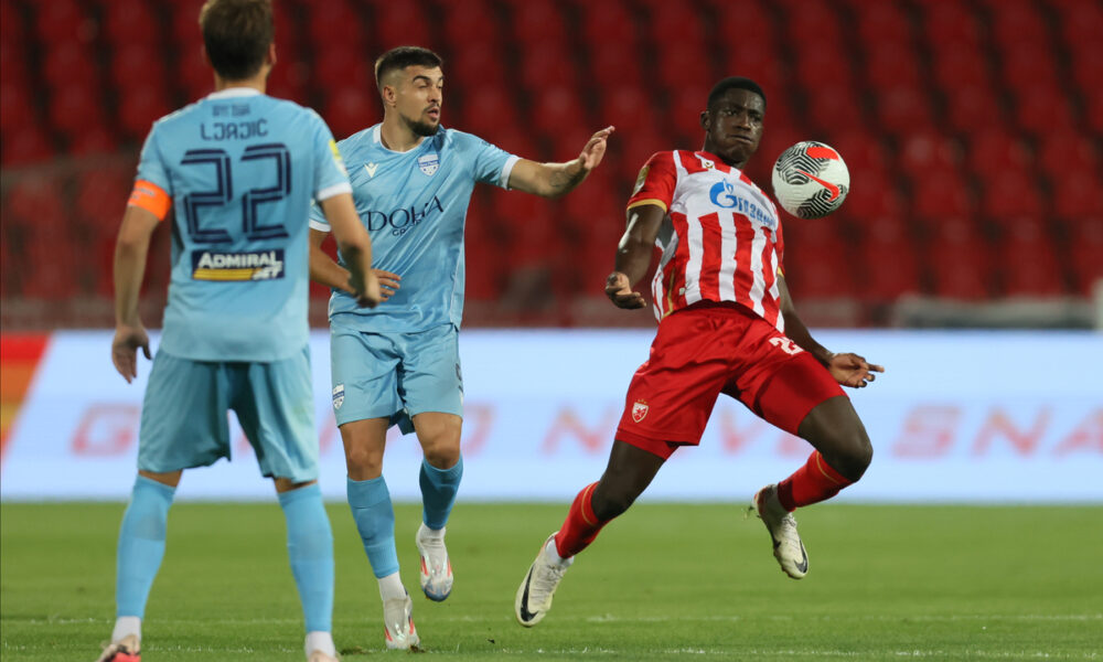 YACOUBA NASSER DJIGA Jakuba Naser Djiga fudbaler Crvene zvezde na utakmici Superlige Prvenstva Srbije protiv Novog Pazara na stadionu Rajka Mitica, Beograd, 10.08.2024. godine Foto: Marko Metlas Fudbal, Crvena zvezda, Superliga Prvenstvo Srbije, Novi Pazar