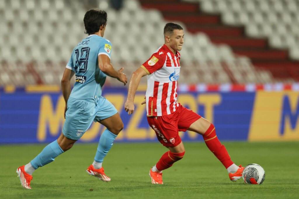 BRUNO DUARTE DA SILVA fudbaler Crvene zvezde na utakmici Superlige Prvenstva Srbije protiv Novog Pazara na stadionu Rajka Mitica, Beograd, 10.08.2024. godine Foto: Marko Metlas Fudbal, Crvena zvezda, Superliga Prvenstvo Srbije, Novi Pazar