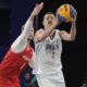 Serbia's Strahinja Stojacic (3) drives past Poland's Przemyslaw Zamojski (8) in the women's 3x3 basketball pool round match during the 2024 Summer Olympics, Friday, Aug. 2, 2024, in Paris, France. Serbia won 21-12. (AP Photo/Frank Franklin II)