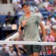 Jannik Sinner, of Italy, reacts after scoring a point against Mackenzie McDonald, of the United States, during the first round of the U.S. Open tennis championships, Tuesday, Aug. 27, 2024, in New York. (AP Photo/Kirsty Wigglesworth)