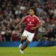 Manchester United's new signing Joshua Zirkzee runs during the English Premier League soccer match between Manchester United and Fulham at Old Trafford, Friday, Aug. 16, 2024, in Manchester, England. (AP Photo/Dave Thompson)