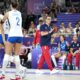 Serbia's coach Giovanni Guidetti gives directions to the players during the Group A women's volleyball match between China and Serbia at the 2024 Summer Olympics, Sunday, Aug. 4, 2024, in Paris, France. (AP Photo/Alessandra Tarantino)