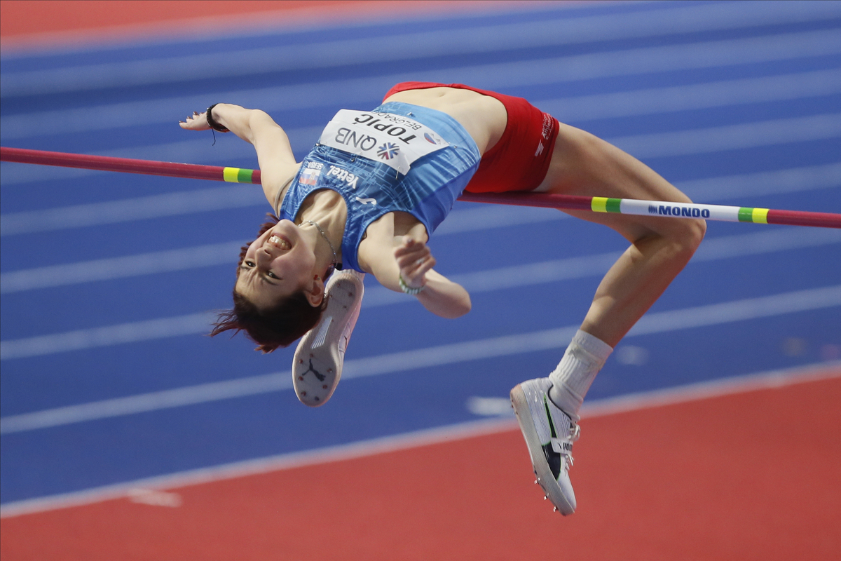 ANGELINA TOPIC atleticarka Srbije na Svetskom Dvoranskom Prvenstvu Sveta u atletici u hali Stark Arena, Beograd 19.03.2021. godine Foto: Ivica Veselinov / MN PRESS WORLD ATHLETICS INDOOR CHAMPIONSHIP, BELGRADE 2022