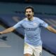 FILE - Manchester City's Ilkay Gundogan celebrates after scoring his side's third goal during the English Premier League soccer match between Manchester City and Tottenham Hotspur at Etihad Stadium, Manchester, England, on Feb. 13, 2021. Ilkay Gundogan is back at Manchester City for a sequel few could have expected. (AP photo/Rui Vieira, Pool File)