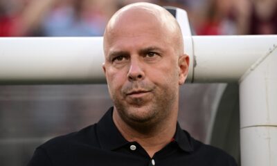 FILE - Liverpool manager Arne Slot looks on from the sidelines prior to an international friendly soccer match against Arsenal, on July 31, 2024, in Philadelphia. A quarter of the coaches will be taking charge of a Premier League game for the first time, with Liverpool (Arne Slot), Chelsea (Enzo Maresca) and Brighton (Fabian Hurzeler) all having new managers and both Southampton (Russell Martin) and Ipswich (Kieran McKenna) gaining promotion with managers owning no top-flight experience. (AP Photo/Derik Hamilton, File)