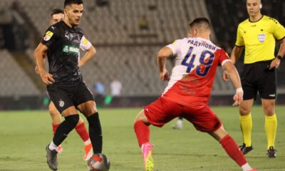 fudbaler Partizana na utakmici Superlige Prvenstva Srbije protiv Vojvodine na stadionu Partizana, Beograd 01.09.2024. godine Foto: Marko Metlas Fudbal, Partizan, Superliga Prvenstvo Srbije, Vojvodina