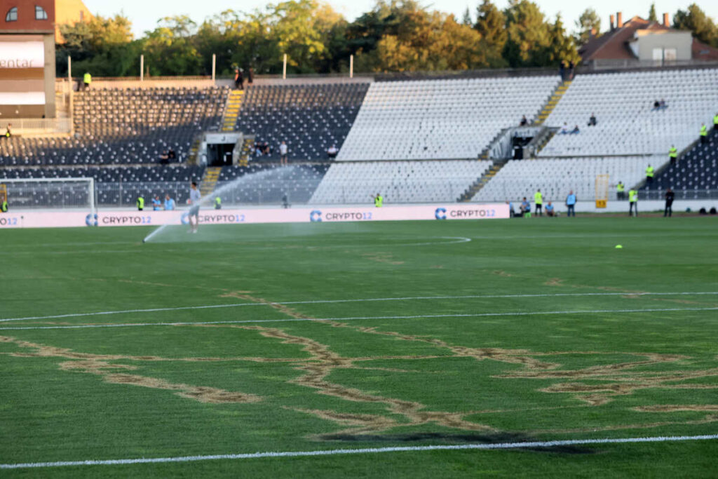 Stadion Partizana na utakmici Superlige Prvenstva Srbije protiv Crvene zvezde na stadionu JNA, Beograd, 23.09.2024. godine Foto: Marko Metlas Fudbal, Crvena zvezda, Superliga Prvenstvo Srbije, Partizan