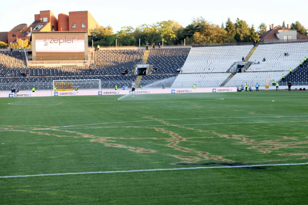 Stadion Partizana na utakmici Superlige Prvenstva Srbije protiv Crvene zvezde na stadionu JNA, Beograd, 23.09.2024. godine Foto: Marko Metlas Fudbal, Crvena zvezda, Superliga Prvenstvo Srbije, Partizan