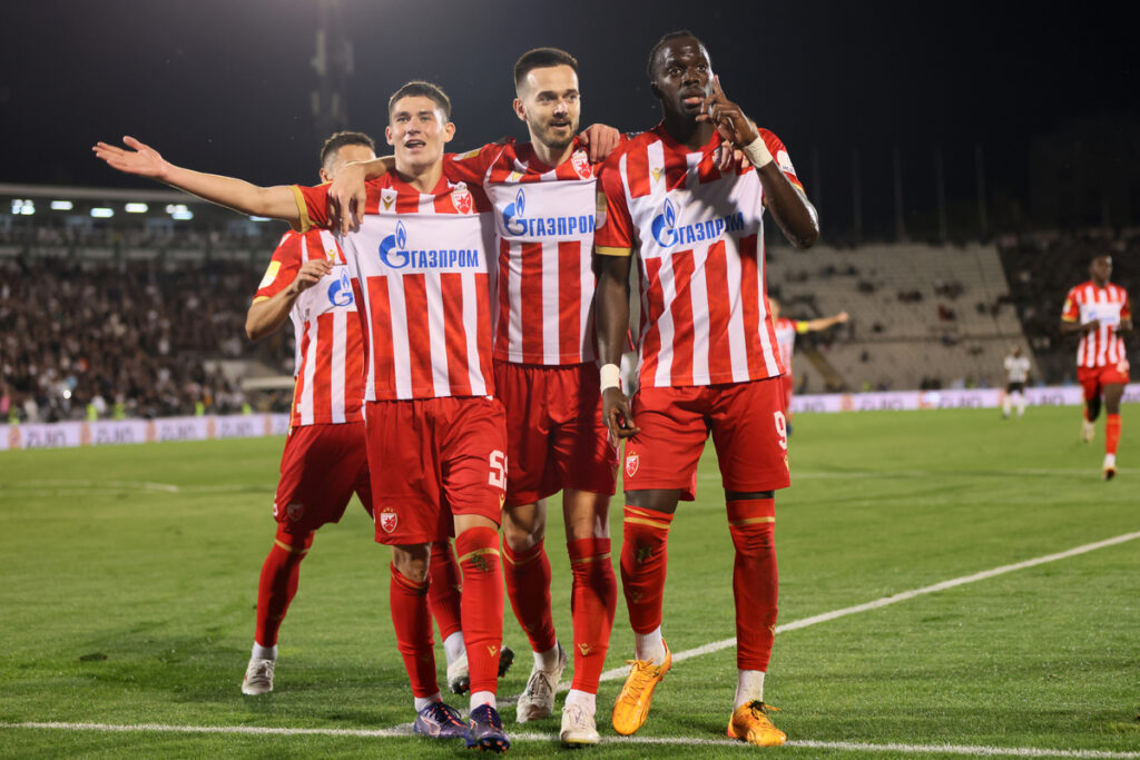 fudbaler Crvene zvezde na utakmici Superlige Prvenstva Srbije protiv Partizana na stadionu JNA, Beograd, 23.09.2024. godine Foto: Marko Metlas Fudbal, Crvena zvezda, Superliga Prvenstvo Srbije, Partizan