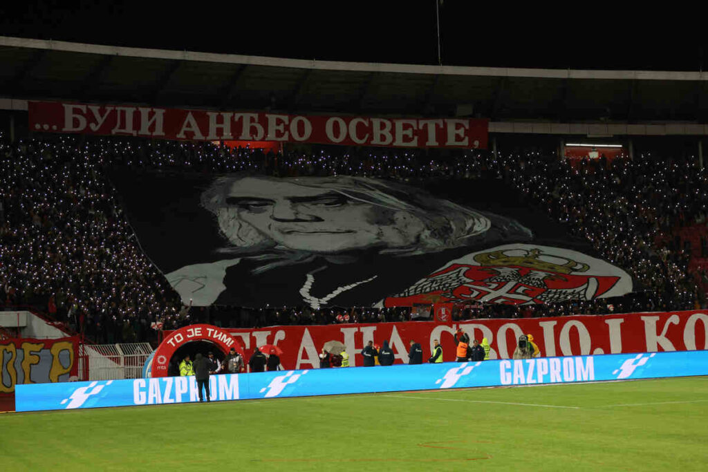 Koreografija Delija za Boru Đorđevića, na utakmici Superlige Prvenstva Srbije protiv Napretka Krusevac na stadionu Rajka Mitica, Beograd, 14.09.2024. godine Foto: Marko Metlas Fudbal, Crvena zvezda, Superliga Prvenstvo Srbije, Napredak Krusevac