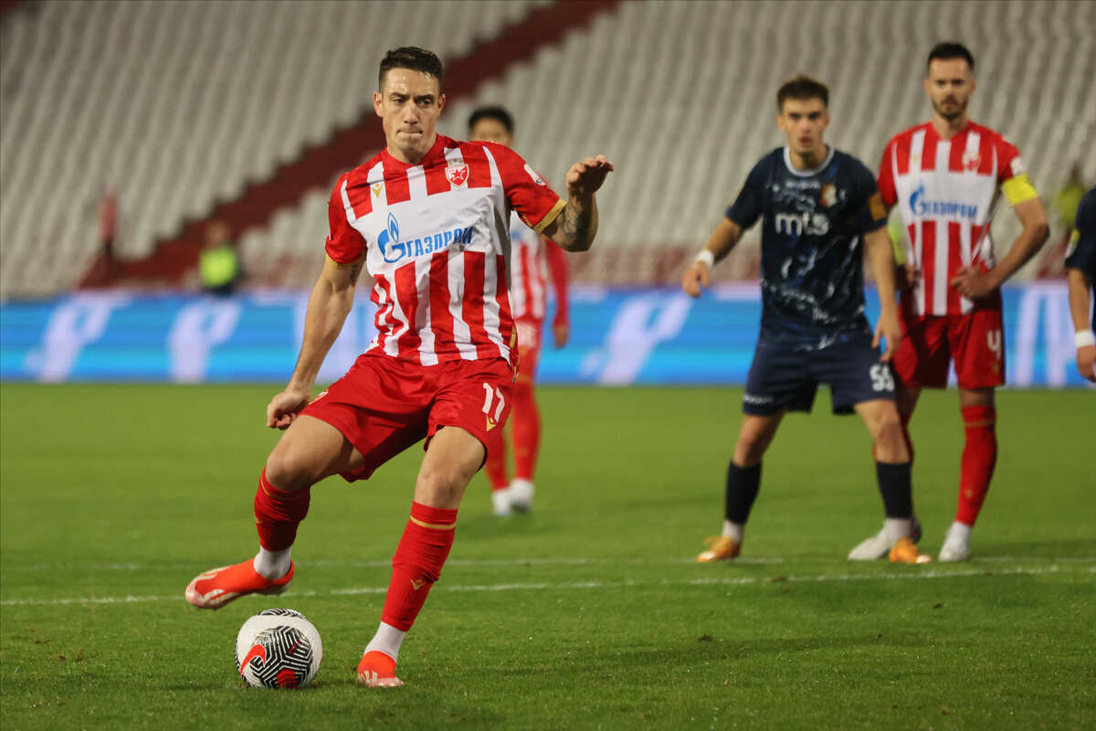 fudbaler Crvene zvezde na utakmici Superlige Prvenstva Srbije protiv Napretka Krusevac na stadionu Rajka Mitica, Beograd, 14.09.2024. godine Foto: Marko Metlas Fudbal, Crvena zvezda, Superliga Prvenstvo Srbije, Napredak Krusevac