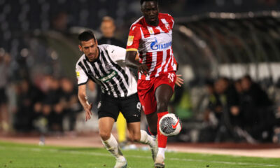 fudbaler Crvene zvezde na utakmici Superlige Prvenstva Srbije protiv Partizana na stadionu JNA, Beograd, 23.09.2024. godine Foto: Marko Metlas Fudbal, Crvena zvezda, Superliga Prvenstvo Srbije, Partizan