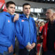 NIKOLA MISKOVIC, MARKO PECARSKI, VLADIMIR KUZMANOVIC stand Kosarkaskog saveza Srbije na Sajmu sporta, Beogradski sajam, Beograd 26.11.2016. godine Foto: Marko Metlas Kosarka, Srbija, Sajam sporta