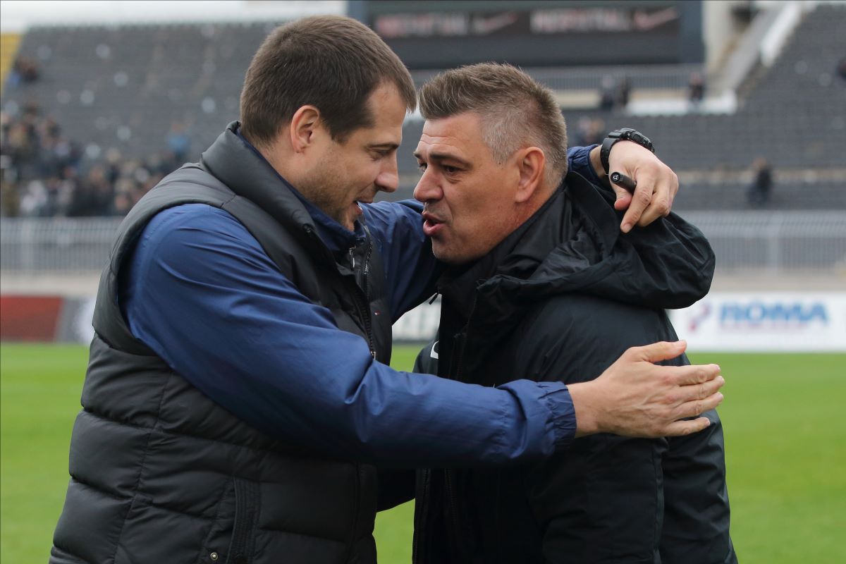 SAVO MILOSEVIC trener fudbalera Partizana na utakmici Superlige Prvenstva Srbije protiv NENAD LALATOVIC trener Vojvodine Novi Sad na stadionu Partizana, Beograd 02.11.2019. godine Foto: Marko Metlas Fudbal, Partizan, Superliga Prvenstvo Srbije, Vojvodina Novi Sad