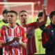 VIKTOR RADOJEVIC i NIKOLA KNEZEVIC fudbaleri Crvene zvezde na utakmici Superlige Prvenstva Srbije protiv IMT na stadionu Rajka Mitica, Beograd, 03.04.2024. godine Foto: Marko Metlas Fudbal, Crvena zvezda, Superliga Prvenstvo Srbije, IMT