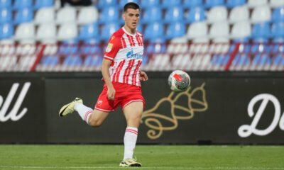 UROS SREMCEVIC fudbaler Crvene zvezde na utakmici Kupa Srbije protiv OFK Vrsca na stadionu Rajka Mitica, Beograd, 10.04.2024. godine Foto: Marko Metlas Fudbal, Crvena zvezda, Kup Srbije, OFK Vrsac