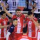 RADOST odbojkasa Crvene zvezde na utakmici finala plej ofa Prvenstva Srbije protiv Partizana u hali Banjica, Beograd 26.04.2024. godine Foto: VM / MN PRESS PHOTO Odbojka, Partizan, Finale plej ofa, Prvenstvo Srbije, Crvena zvezda