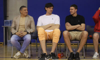 MISKO RAZNATOVIC, BOBAN MARJANOVIC i NIKOLA JOVIC na utakmici KLS Superlige izmedju kosarkasa Mega MIS-a i Partizana u Trening Centru Dejan Milojevic, Beograd 27.05.2024. godine Foto: Ivica Veselinov / MN PRESS KOSARKA, BASKETBALL, KOSARKASKA LIGA SRBIJE, KLS, NATIONAL CHAMPIONSHIP, PRVENSTVO SRBIJE, MEGA MIS, PARTIZAN