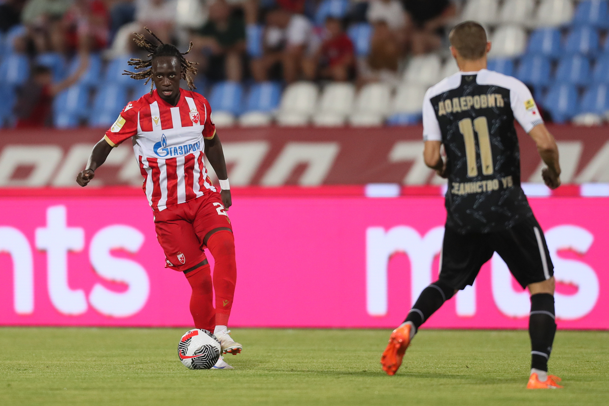 EUCIODALCIO GOMES Eusiodalco Gomes fudbaler Crvene zvezde na utakmici Superlige Prvenstva Srbije protiv Jedinstva Ub na stadionu Rajko Mitic, Beograd, 20.07.2024. godine Foto: Marko Metlas Fudbal, Crvena zvezda, Superliga Prvenstvo Srbije, Jedinstvo Ub