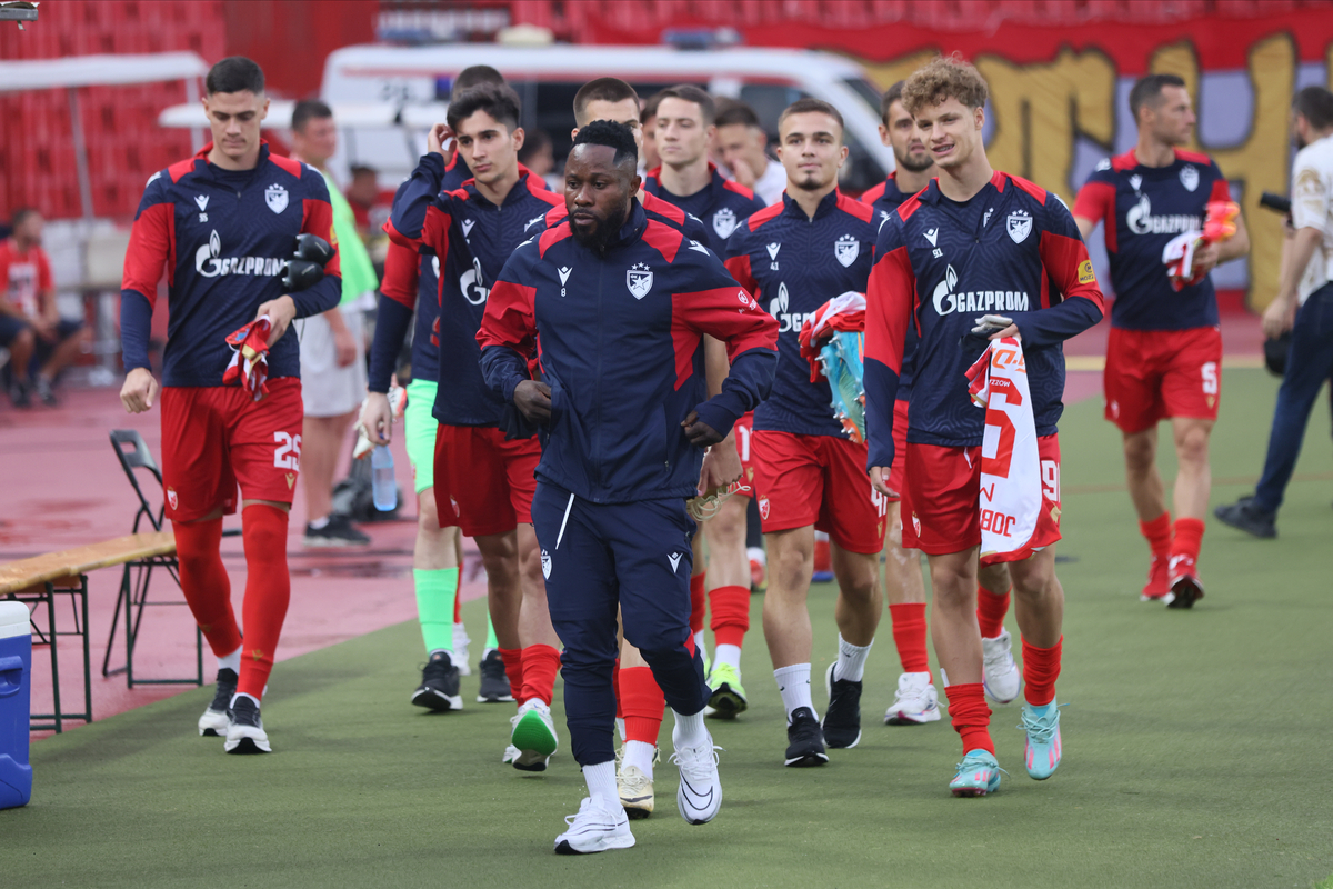 GUELOR KANGA fudbaler Crvene zvezde na utakmici Superlige Prvenstva Srbije protiv Jedinstva Ub na stadionu Rajko Mitic, Beograd, 20.07.2024. godine Foto: Marko Metlas Fudbal, Crvena zvezda, Superliga Prvenstvo Srbije, Jedinstvo Ub