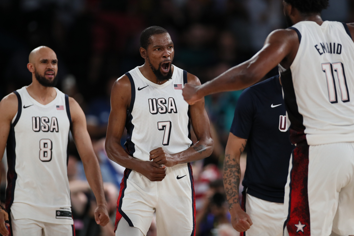 KEVIN DURANT Kevin Durent kosarkas SAD, XXXIII LETNJE OLIMPIJSKE IGRE, PARIZ 2024 - XXXIII SUMMER OLYMPIC GAMES, SERBIA-USA BASKETBALL, PARIS 2024 - Pariz 08.08.2024. godine Foto: Ivica Veselinov / MN Press OKS, XXXIII LETNJE OLIMPIJSKE IGRE, PARIZ 2024, XXXIII SUMMER OLYMPIC GAMES, PARIS 2024