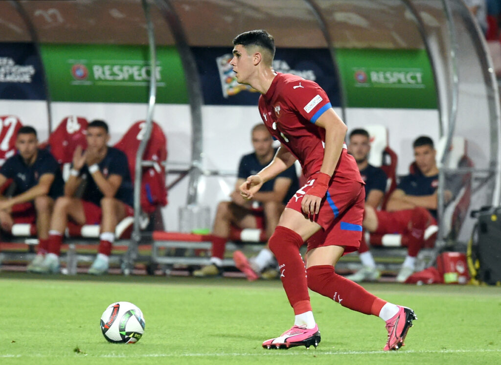 KOSTA NEDELJKOVIC, fudbaler Srbije, na utakmici Lige nacija protiv Spanije, na stadionu Rajko Mitic. Belgrade 05.09.2024. photo: Nebojsa Parausic / MN Press Football, National team, Serbia, Spain, UEFA Nations League