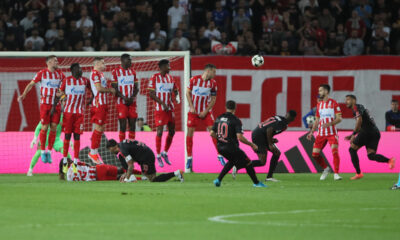 fudbaler Crvene Zvezde na utakmici UEFA Lige Sampiona protiv Benfike na stadionu Rajko Mitic, Beograd 19.09.2024. godine Foto: Ivica Veselinov / MN PRESS FUDBAL, FOOTBALL, UEFA CHAMPIONS LEAGUE, LIGA SAMPIONA, CRVENA ZVEZDA, RED STAR, BENFIKA, BENFICA