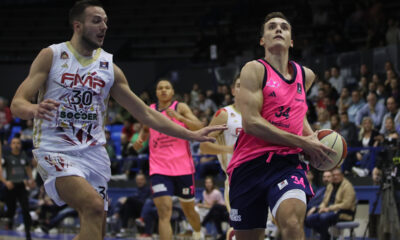 kosarkas Mega MIS-a na utakmici ABA lige protiv FMP Zeleznika u hali sportova Ranko Zeravica, Beograd 29.09.2024. godine Foto: Ivica Veselinov / MN PRESS KOSARKA, BASKETBALL, ABA LIGA, ABA LEAGUE, MEGA MIS, KK FMP ZELEZNIK