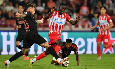 fudbaler Crvene zvezde na utakmici UEFA Lige sampiona protiv Benfike na stadionu Rajko Mitic, Beograd 19.09.2024. godine Foto: MN Press/mi Fudbal, Crvena zvezda, UEFA Liga sampiona, Benfika