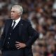 Real Madrid's head coach Carlo Ancelotti grimaces during the Spanish La Liga soccer match between Real Madrid and Betis at the Santiago Bernabeu stadium in Madrid, Spain, Sunday, Sept. 1, 2024. (AP Photo/Pablo Garcia)