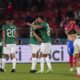 Bolivia's players celebrate after beating 2-1 Chile during a qualifying soccer match for the FIFA World Cup 2026 at the National Stadium in Santiago, Chile, Tuesday, Sept. 10, 2024. (AP Photo/Esteban Felix)