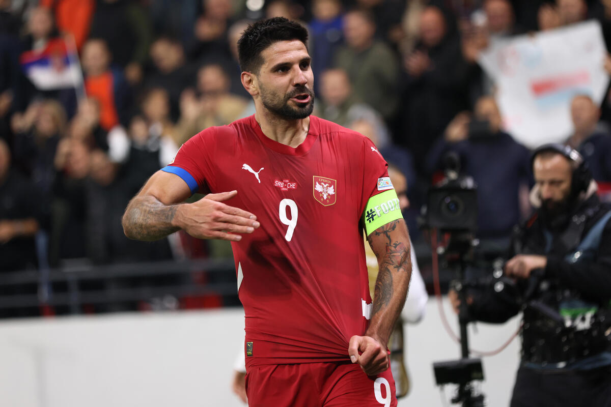 fudbaler reprezentacije Srbije na utakmici UEFA Lige nacija protiv Svajcarske na stadionu Dubocica, Leskovac 12.10.2024. godine Foto: Marko Metlas Fudbal, Reprezentacija, Srbija, Svajcarska, UEFA Liga nacija