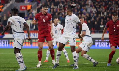 fudbaler reprezentacije Srbije na utakmici UEFA Lige nacija protiv Svajcarske na stadionu Dubocica, Leskovac 12.10.2024. godine Foto: Marko Metlas Fudbal, Reprezentacija, Srbija, Svajcarska, UEFA Liga nacija