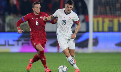 fudbaler reprezentacije Srbije na utakmici UEFA Lige nacija protiv Svajcarske na stadionu Dubocica, Leskovac 12.10.2024. godine Foto: Marko Metlas Fudbal, Reprezentacija, Srbija, Svajcarska, UEFA Liga nacija