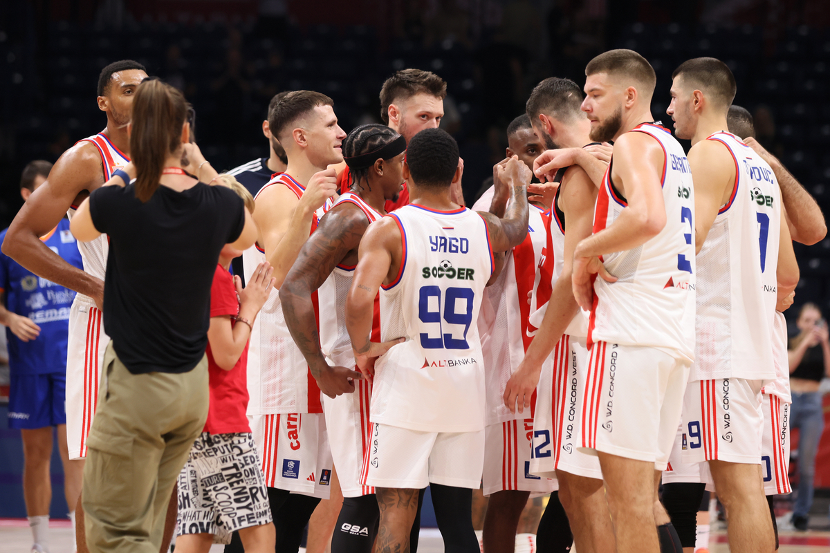 kosarkas Crvene zvezde na utakmici Jadranske ABA lige protiv Mornara Bar u hali Stark Beogradska arena, Beograd 28.09.2024. godine Foto: Marko Metlas Kosarka, Crvena zvezda, Jadranska ABA liga, Mornar Bar