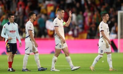 fudbaler reprezentacije Srbije na utakmici UEFA Lige nacija protiv Spanije na stadionu Estadio Nuevo Arcangel, Kordoba 15.10.2024. godine Foto: Marko Metlas Fudbal, Reprezentacija, Srbija, Spanija, UEFA Liga nacija