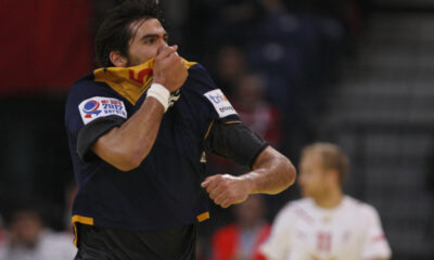 Jorge Maqueda Pena Horhe Makeda Penja rukomet reprezentacija Spanija polufinale EHF Evropsko prvenstvo utakmica protiv Danska u hali Beogradska arena 27.01.2012. godine Foto: Marko Metlas