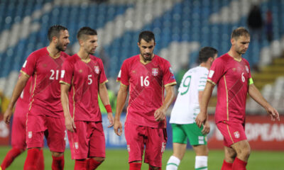 JAGOS VUKOVIC, MATIJA NASTASIC, LUKA MILIVOJEVIC, BRANISLAV IVANOVIC tuga fudbalera reprezentacije Srbije na utakmici kvalifikacija za FIFA Svetsko prvenstvo protiv Republike Irske na stadionu Crvene zvezde Rajko Mitic, Beograd 05.09.2016. godine Foto: Marko Metlas Fudbal, Reprezentacija, Srbija, Republika Irske