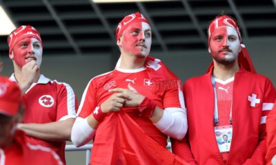 NAVIJACI fudbalera reprezentacije Svajcarske na utakmici FIFA Svetskog prvenstva u Rusiji protiv Srbije na stadionu Baltika arena, Kalinjingrad 22.06.2018. godine Foto: Marko Metlas Fudbal, Srbija, FIFA Svetsko prvenstvo 2018, Rusija, Svajcarska