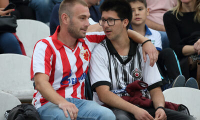 DELIJE navijaci i GROBARI navijaci fudbalera Partizana na utakmici Superlige Prvenstva Srbije protiv Crvene zvezde na stadionu Partizana, Beograd, 22.09.2019. godine Foto: Marko Metlas Fudbal, Crvena zvezda, Superliga Prvenstvo Srbije, Partizan