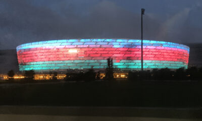 Olimpijski stadion fudbaleri reprezentacije Srbije pre utakmici kvalifikacija za FIFA Svetsko prvenstvo protiv Azerbejdzana, Baku 30.03.2021. godine Foto: Marko Metlas Fudbal, Reprezentacija, Srbija, Azerbejdzan, Kvalifikacije za Svetsko prvenstvo, Total