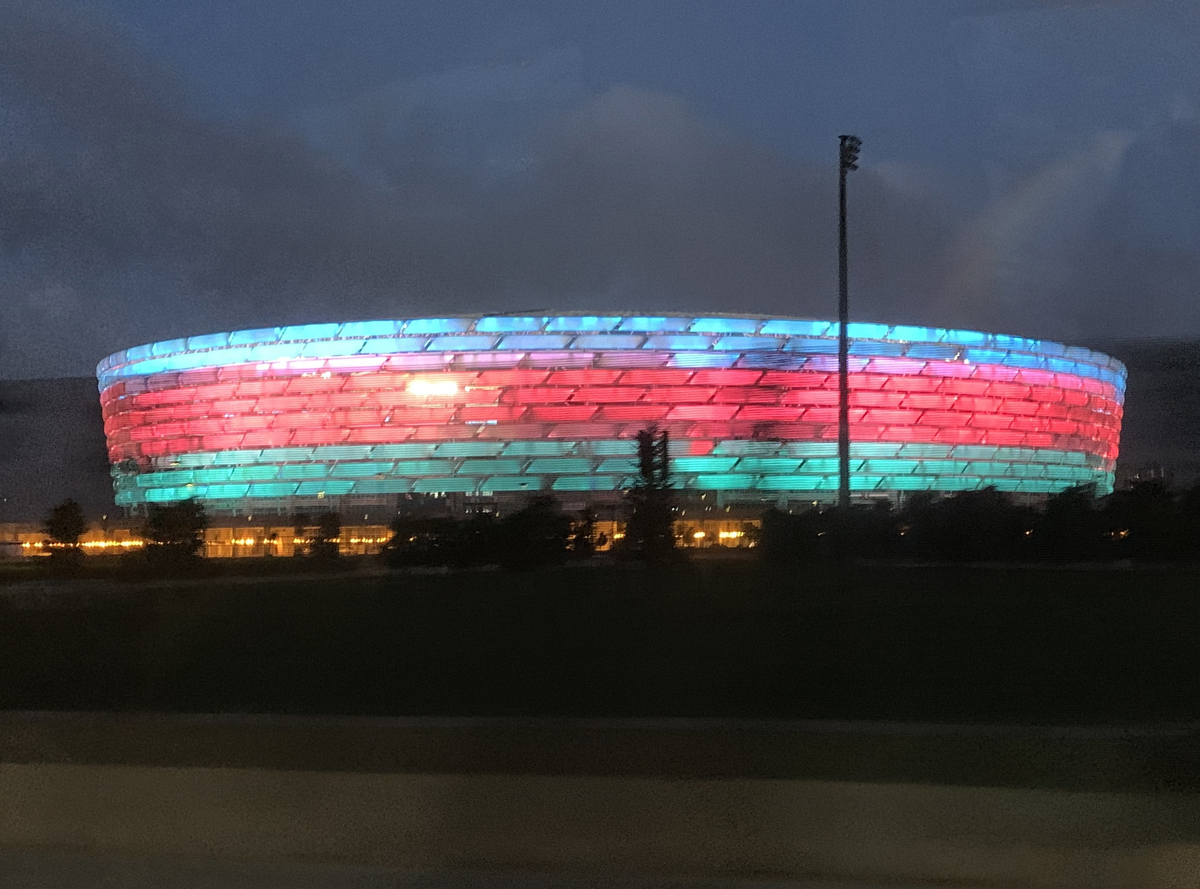 Olimpijski stadion fudbaleri reprezentacije Srbije pre utakmici kvalifikacija za FIFA Svetsko prvenstvo protiv Azerbejdzana, Baku 30.03.2021. godine Foto: Marko Metlas Fudbal, Reprezentacija, Srbija, Azerbejdzan, Kvalifikacije za Svetsko prvenstvo, Total