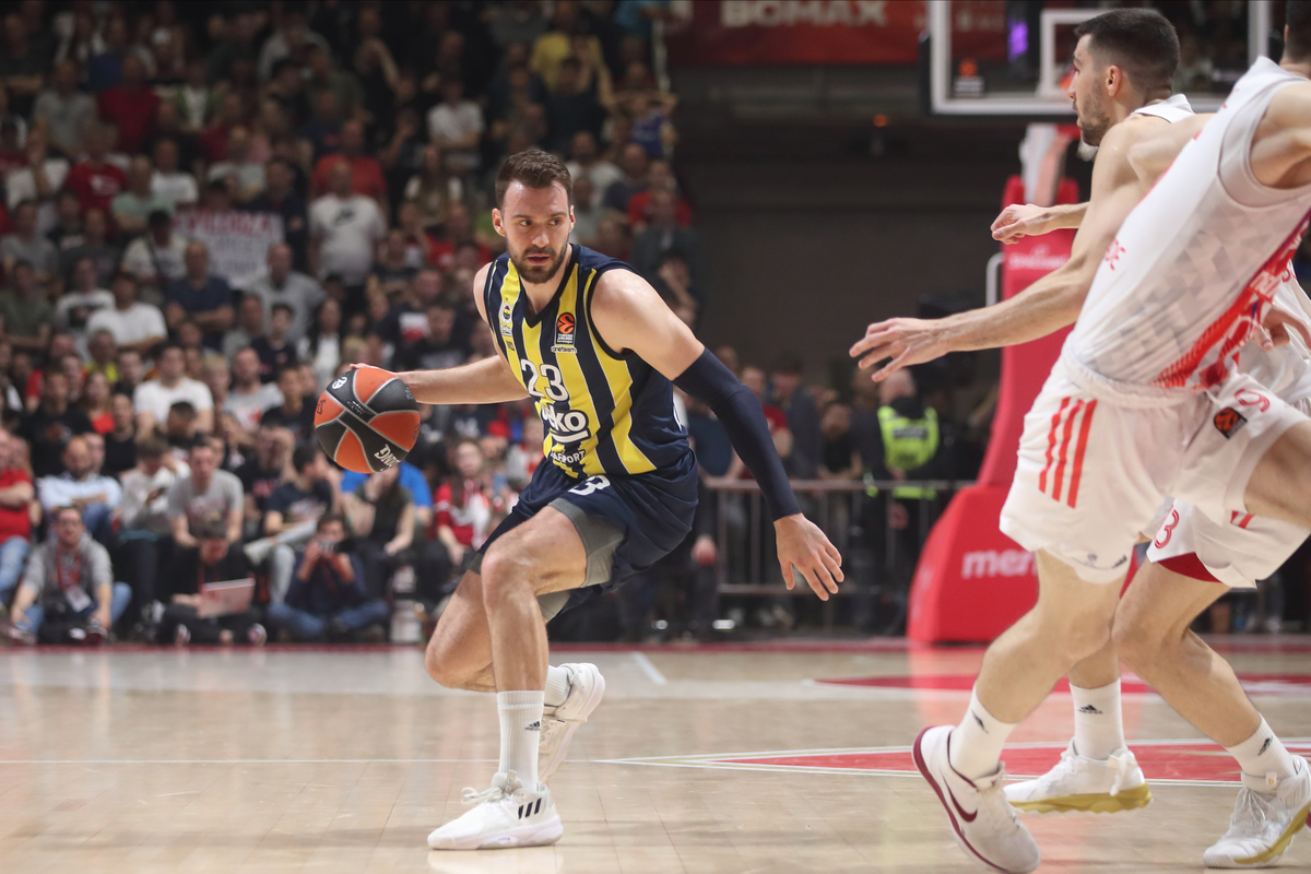 MARKO GUDURIC kosarkas Fenerbachea Istanbul na utakmici Evrolige protiv Crvene zvezde u hali Aleksandar Nikolic Pionir, Beograd 13.04.2023. godine Foto: Marko Metlas Kosarka, Crvena zvezda, Evroliga, Fenerbahce Istanbul