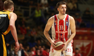 FILIP PETRUSEV kosarkas Crvene Zvezde na utakmici ABA Lige protiv Splita u hali Aleksandar Nikolic, Beograd 17.04.2023. Foto: Ivica Veselinov / MN PRESS KOSARKA, BASKETBALL, ABA LIGA, ABA LEAGUE, CRVENA ZVEZDA, KK SPLIT