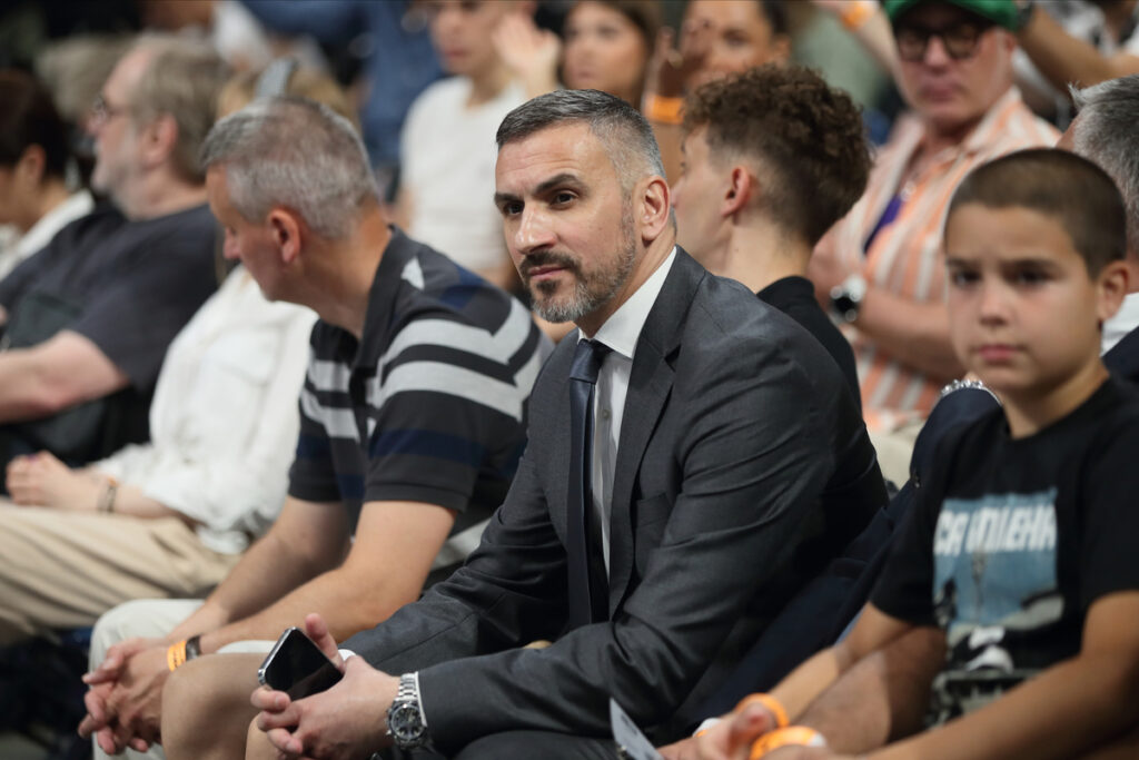 MILIJA VOJINOVIC komesar ABA lige, kosarkas Partizana na utakmici finala Jadranske ABA lige protiv Crvene zvezde u hali Stark Beogradska arena, Beograd 22.06.2023. godine Foto: Marko Metlas Kosarka, Crvena zvezda, Finale, Jadranska ABA liga, Partizan