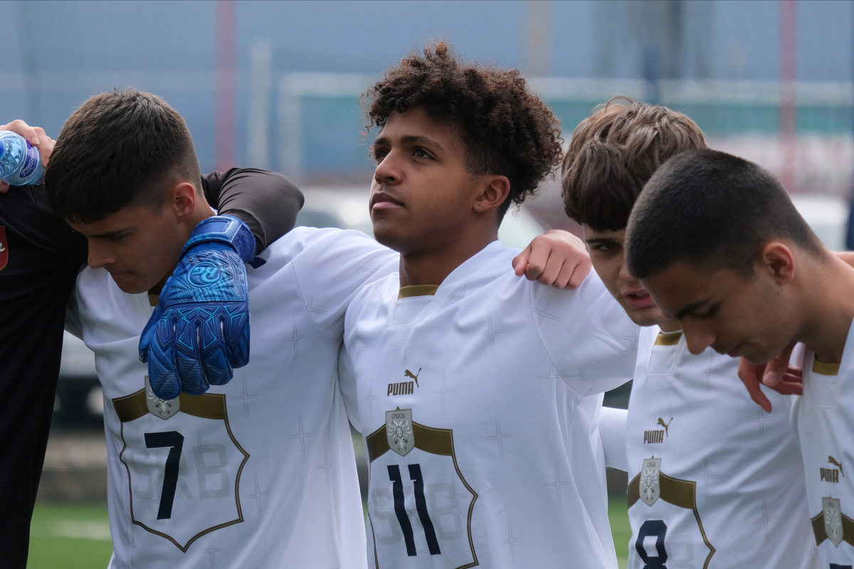 LOUIS ZECEVIC JOHN Luis Zecevic Dzon fudbaler U16 reprezentacije Srbije na utakmici kvalifikacija za Evropsko prvenstvo protiv Crne Gore u trening centru Buducnosti, Podgorica 07.03.2024. godine Foto: Risto Bozovic Fudbal, Srbija U16, Crna Gora U16, Kvalifikacije, Evropsko prvenstvo