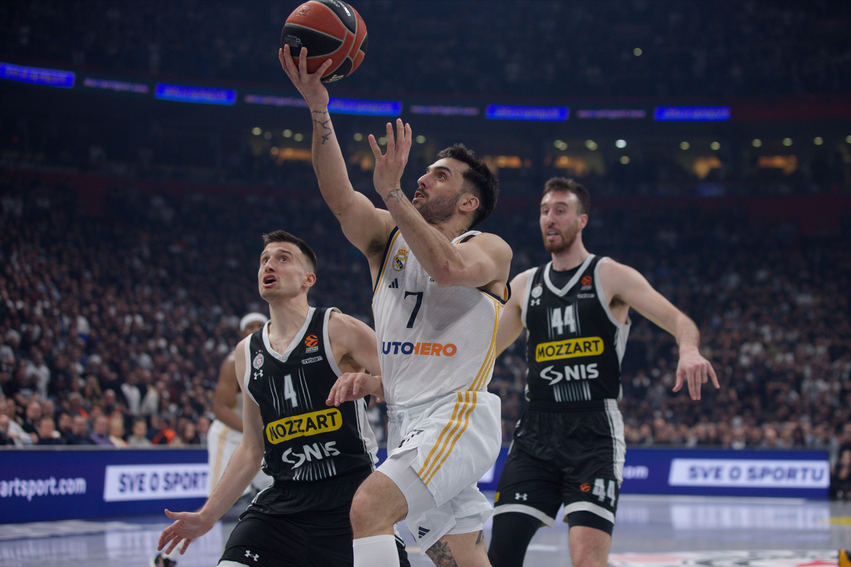 FACUNDO CAMPAZZO Fakundo Kampaco kosarkas Reala Madrid na utakmici Evrolige protiv Partizana u hali Stark Beogradska arena, Beograd 21.03.2024. godine Foto: Marko Metlas Kosarka, Partizan, Evroliga, Real Madrid