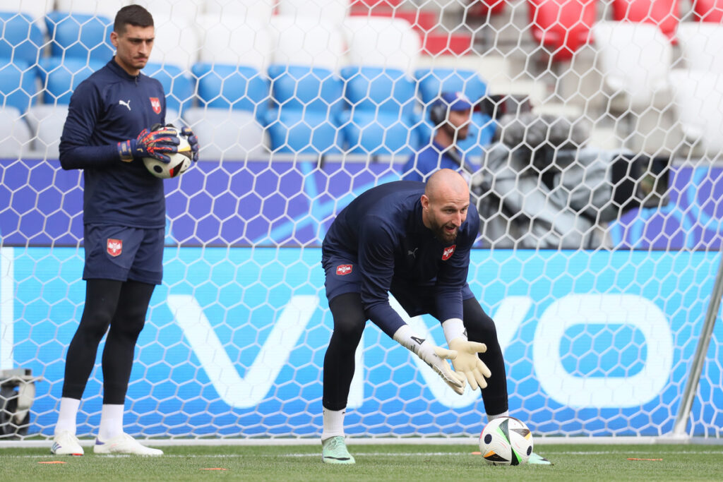 VANJA MILINKOVIC SAVIC golman fudbalera reprezentacije Srbije trening pred utakmicu UEFA Evropskog prvenstva 2024 godine protiv Slovenije stadion Minhen fudbal arena, Minhen, 19.06.2024. godine Foto: Marko Metlas Fudbal, Reprezentacija, Srbija, UEFA Evropsko prvenstvo, EURO 2024